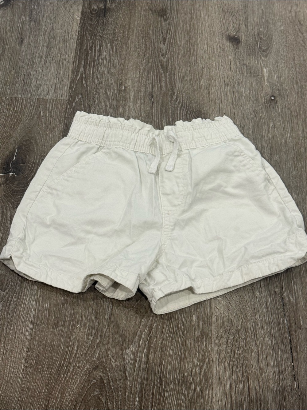 Khaki Elastic Waist Cotton Shorts
